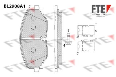 BL2908A1 FTE Комплект тормозных колодок, дисковый тормоз