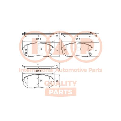 70407180 IAP QUALITY PARTS Комплект тормозных колодок, дисковый тормоз