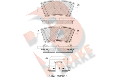 RB2036208 R BRAKE Комплект тормозных колодок, дисковый тормоз