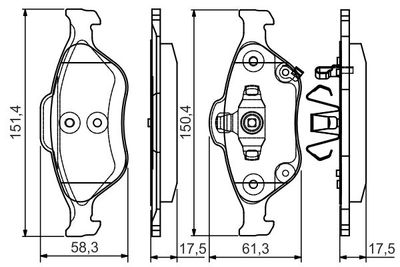 0986495093 BOSCH Комплект тормозных колодок, дисковый тормоз