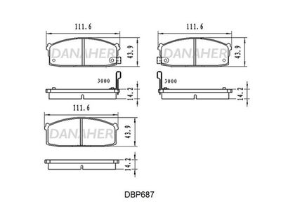 DBP687 DANAHER Комплект тормозных колодок, дисковый тормоз