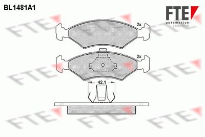 BL1481A1 FTE Комплект тормозных колодок, дисковый тормоз