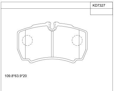 KD7327 ASIMCO Комплект тормозных колодок, дисковый тормоз