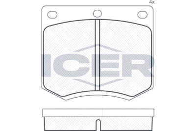 180255 ICER Комплект тормозных колодок, дисковый тормоз
