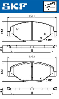 VKBP80628 SKF Комплект тормозных колодок, дисковый тормоз