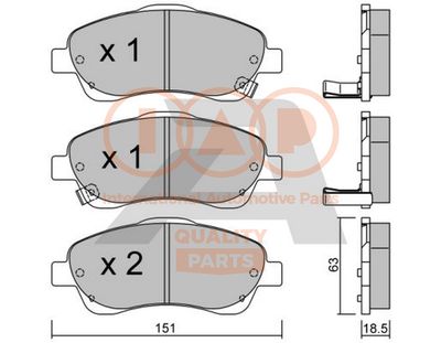 70417182P IAP QUALITY PARTS Комплект тормозных колодок, дисковый тормоз