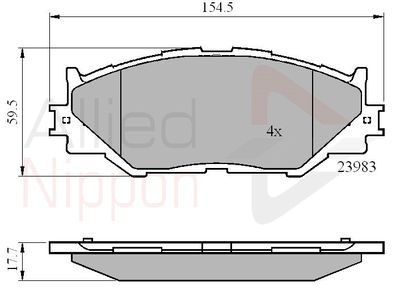 ADB01632 COMLINE Комплект тормозных колодок, дисковый тормоз