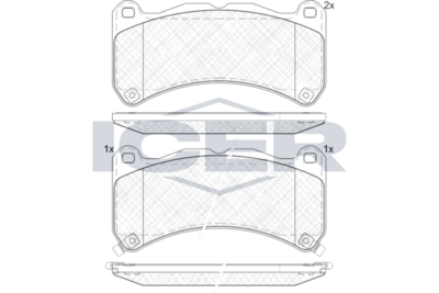 182014 ICER Комплект тормозных колодок, дисковый тормоз