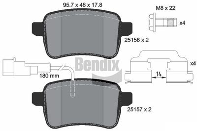 BPD1156 BENDIX Braking Комплект тормозных колодок, дисковый тормоз