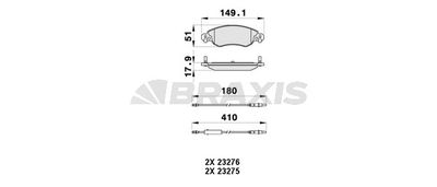 AB0394 BRAXIS Комплект тормозных колодок, дисковый тормоз