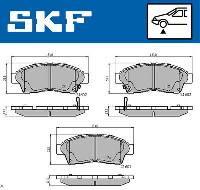 VKBP80638A SKF Комплект тормозных колодок, дисковый тормоз