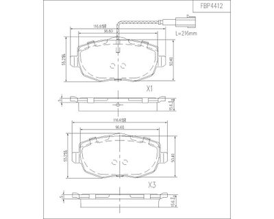 FBP4412 FI.BA Комплект тормозных колодок, дисковый тормоз