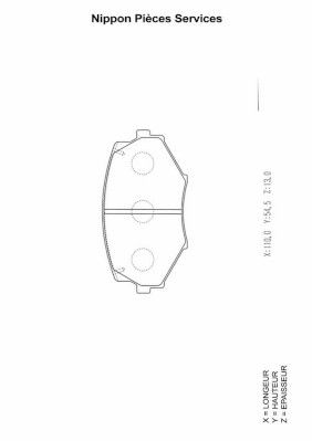 M360A43 NPS Комплект тормозных колодок, дисковый тормоз