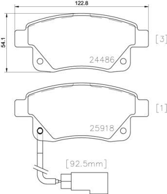 P24066 BREMBO Комплект тормозных колодок, дисковый тормоз