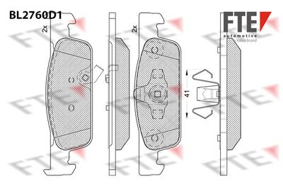 BL2760D1 FTE Комплект тормозных колодок, дисковый тормоз