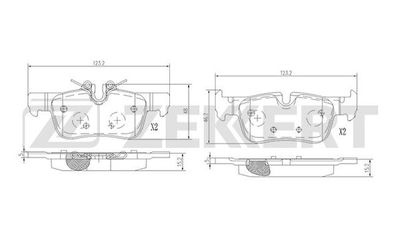 BS1695 ZEKKERT Комплект тормозных колодок, дисковый тормоз