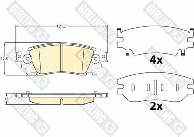 6144597 GIRLING Комплект тормозных колодок, дисковый тормоз