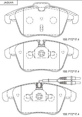 KD7575 ASIMCO Комплект тормозных колодок, дисковый тормоз