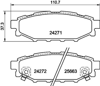 8DB355012261 HELLA Комплект тормозных колодок, дисковый тормоз