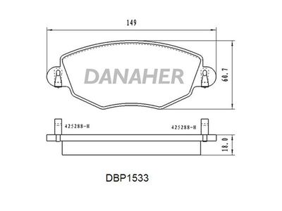 DBP1533 DANAHER Комплект тормозных колодок, дисковый тормоз