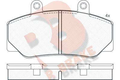 RB0837 R BRAKE Комплект тормозных колодок, дисковый тормоз