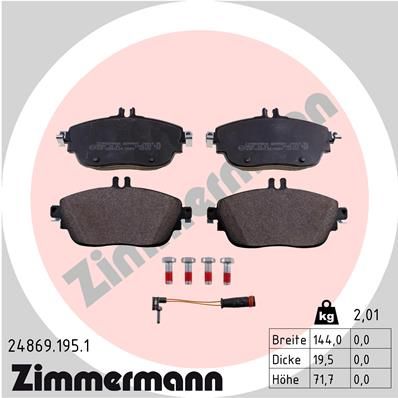 248691951 ZIMMERMANN Комплект тормозных колодок, дисковый тормоз