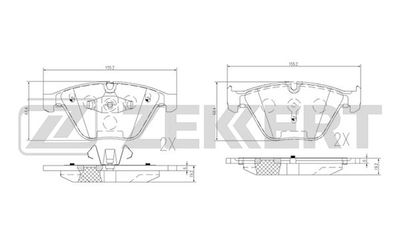 BS2141 ZEKKERT Комплект тормозных колодок, дисковый тормоз