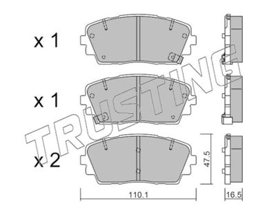 9570 TRUSTING Комплект тормозных колодок, дисковый тормоз