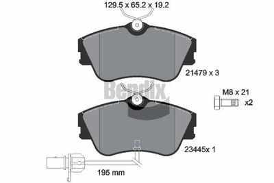 BPD1799 BENDIX Braking Комплект тормозных колодок, дисковый тормоз