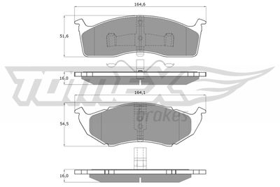 TX1534 TOMEX Brakes Комплект тормозных колодок, дисковый тормоз