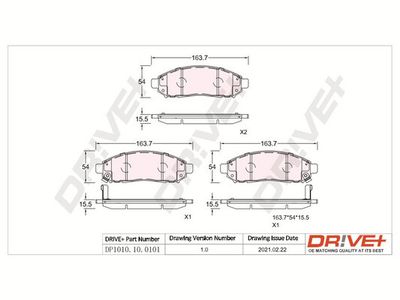 DP1010100101 Dr!ve+ Комплект тормозных колодок, дисковый тормоз