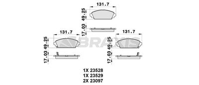 AB0350 BRAXIS Комплект тормозных колодок, дисковый тормоз