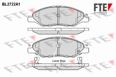 BL2722A1 FTE Комплект тормозных колодок, дисковый тормоз