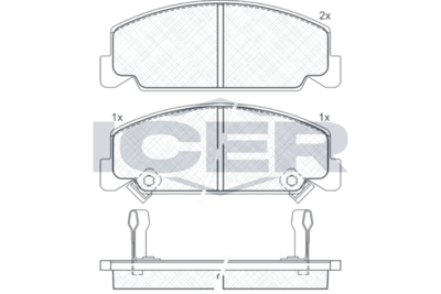 180609 ICER Комплект тормозных колодок, дисковый тормоз