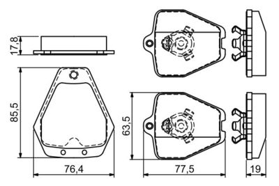 0986494215 BOSCH Комплект тормозных колодок, дисковый тормоз