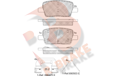 RB2278 R BRAKE Комплект тормозных колодок, дисковый тормоз