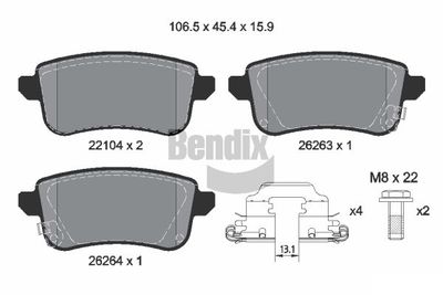 BPD2394 BENDIX Braking Комплект тормозных колодок, дисковый тормоз