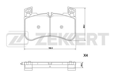 BS1312 ZEKKERT Комплект тормозных колодок, дисковый тормоз