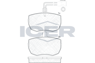 180672 ICER Комплект тормозных колодок, дисковый тормоз