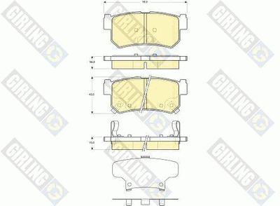 6133669 GIRLING Комплект тормозных колодок, дисковый тормоз