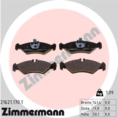 216211701 ZIMMERMANN Комплект тормозных колодок, дисковый тормоз