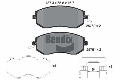 BPD2267 BENDIX Braking Комплект тормозных колодок, дисковый тормоз