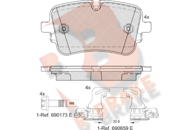 RB2248203 R BRAKE Комплект тормозных колодок, дисковый тормоз