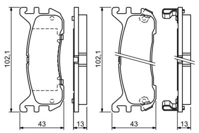 0986494341 BOSCH Комплект тормозных колодок, дисковый тормоз