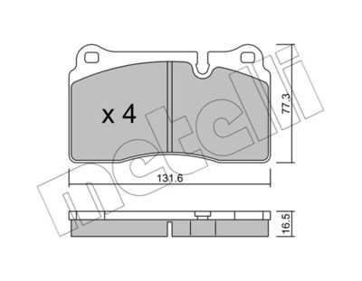2206950 METELLI Комплект тормозных колодок, дисковый тормоз