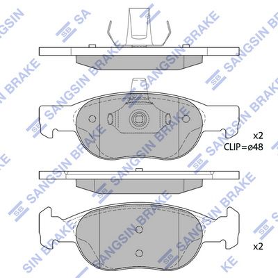 SP1740A Hi-Q Комплект тормозных колодок, дисковый тормоз