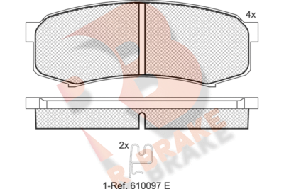 RB1027 R BRAKE Комплект тормозных колодок, дисковый тормоз