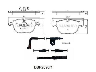 DBP20901 DANAHER Комплект тормозных колодок, дисковый тормоз