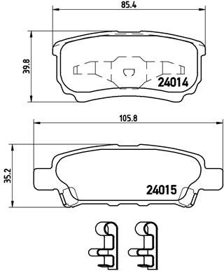 P54034 BREMBO Комплект тормозных колодок, дисковый тормоз