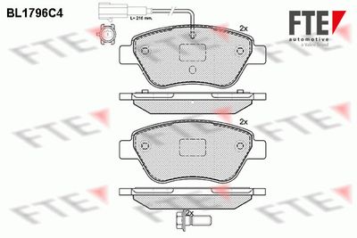 BL1796C4 FTE Комплект тормозных колодок, дисковый тормоз